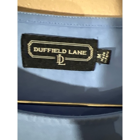 Duffield Lane Blue Ruffled 3/4 Sleeve Blouse - Picture 2 of 3